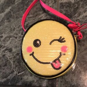 Justice crossbody sequined emoji smiley purse